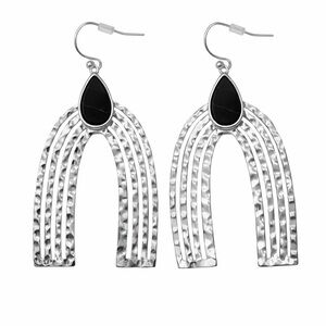 Torrid Silver and Black Teardrop Earrings